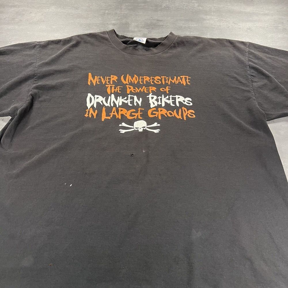 Bike Week T Shirt‎ Men 2XL XXL Black USA Made Beer Drunk Alcohol Biker Gang Punk